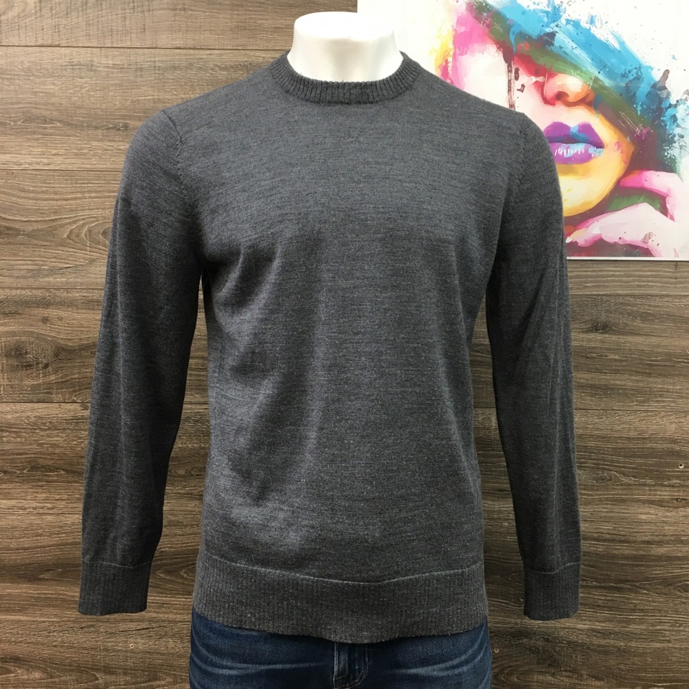 Smartwool Mens Merino Wool Blend Crewneck Sweater Gray Size L Long‎ Sleeve
